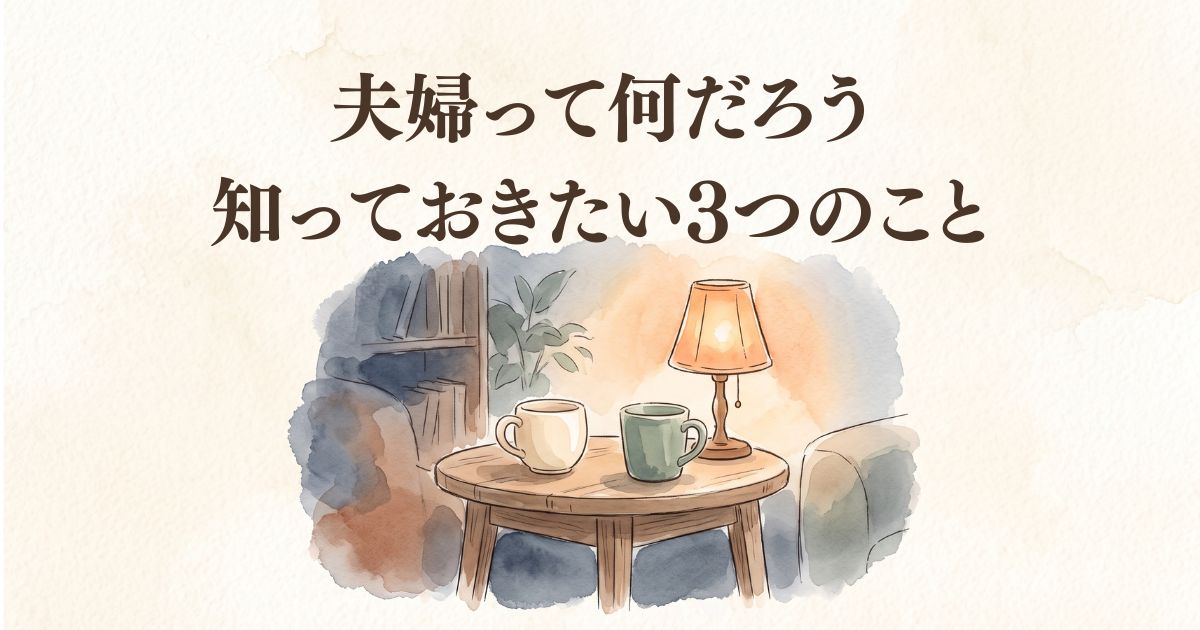「夫婦って何だろう」ふと思う夜に、知っておきたい３つのこと